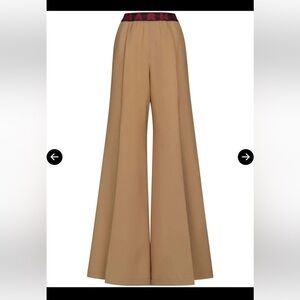 MARNI logo waistband flared trousers